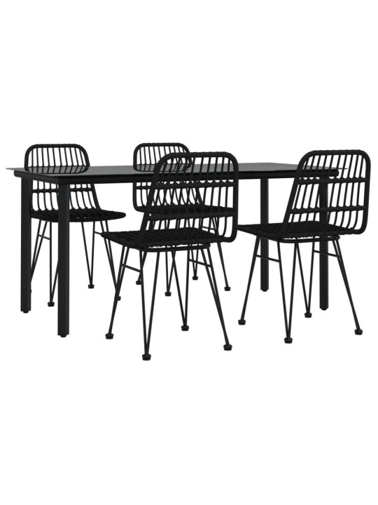 5-osaline aiamööbli komplekt, must, polürotang