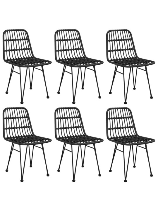 7-osaline aiamööblikomplekt, must, polürotang