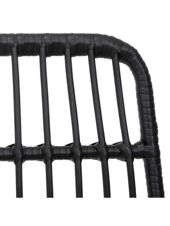 7-osaline aiamööblikomplekt, must, polürotang