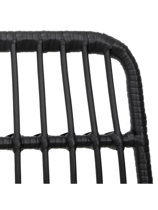 7-osaline aiamööblikomplekt, must, polürotang