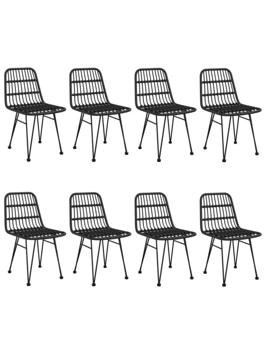 9-osaline aiamööbli komplekt, must, polürotang