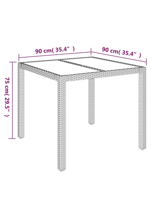 5-osaline aiamööbli komplekt patjadega, must, polürotang