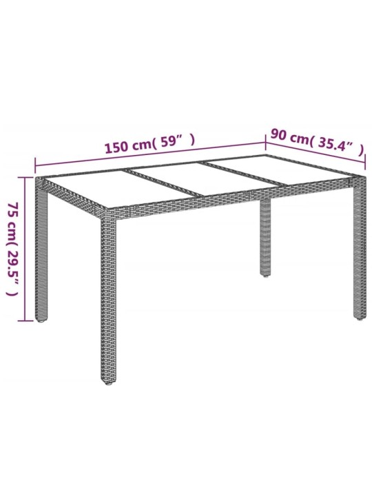 5-osaline aiamööbli komplekt patjadega, must, polürotang