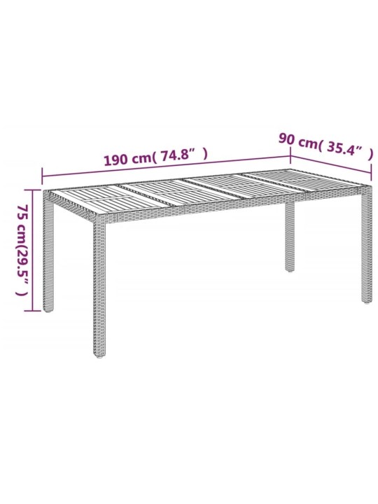 7-osaline aiamööbli komplekt patjadega, hall, polürotang