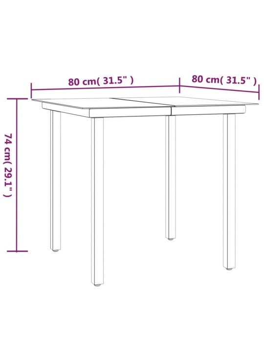 3-osaline aiamööbli komplekt patjadega, must/hall, polürotang