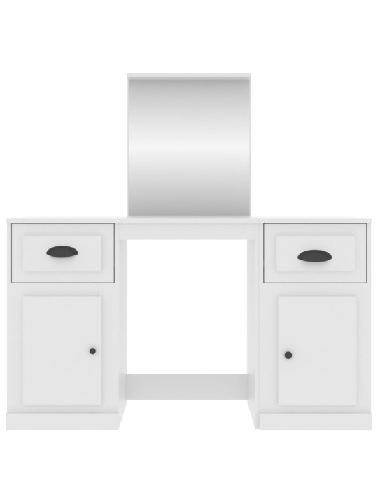 Tualettlaud peegliga, valge, 130 x 50 x 132,5 cm