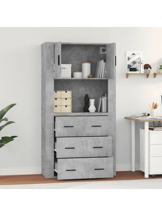 Kõrge kapp, betoonhall, tehispuit