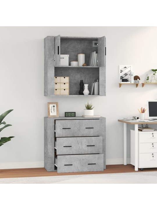 Kõrge kapp, betoonhall, tehispuit