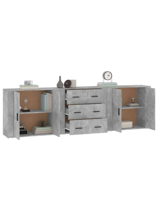 Puhvetkapid 3 tk, betoonhall, tehispuit