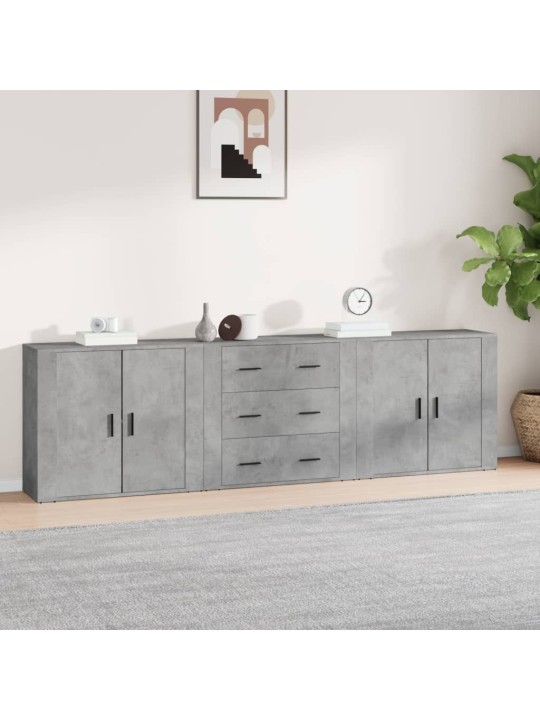 Puhvetkapid 3 tk, betoonhall, tehispuit