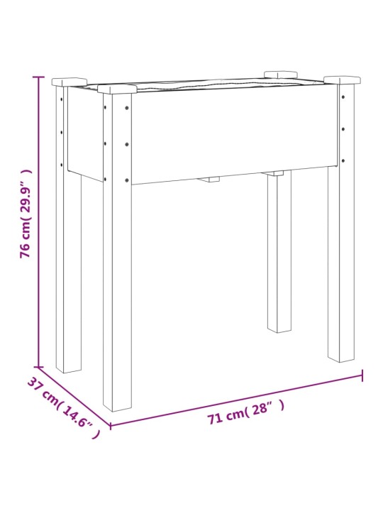 Voodriga taimelava, hall, 71 x 37 x 76 cm, nulupuit