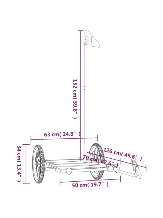 Jalgrattahaagis, must, 126 x 63 x 34 cm, raud