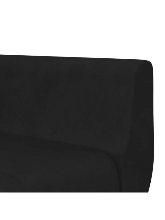 L-KUJULINE DIIVANVOODI, MUST, 275 X 140 X 70 CM, SAMET