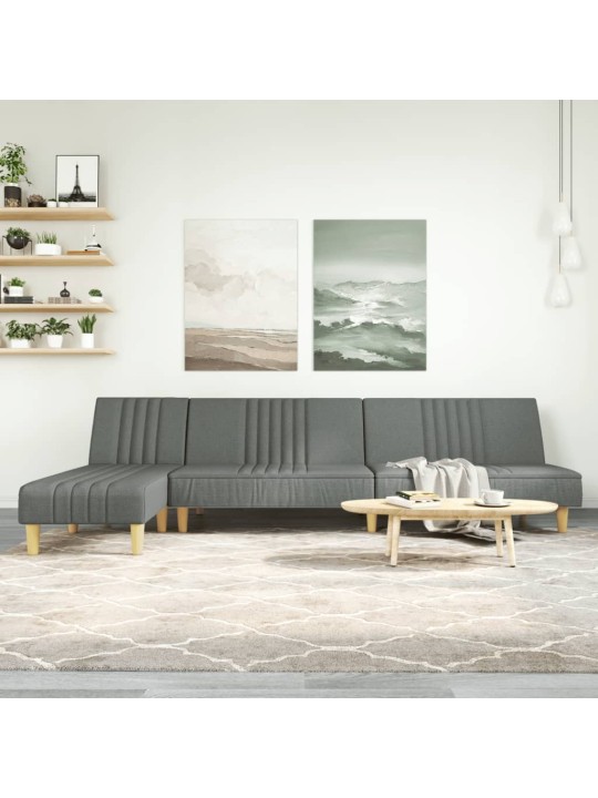 L-KUJULINE DIIVANVOODI, TUMEHALL, 255 X 140 X 70 CM, KANGAS