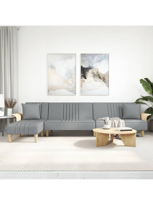 L-KUJULINE DIIVANVOODI, HELEHALL, 279 X 140 X 70 CM, KANGAS
