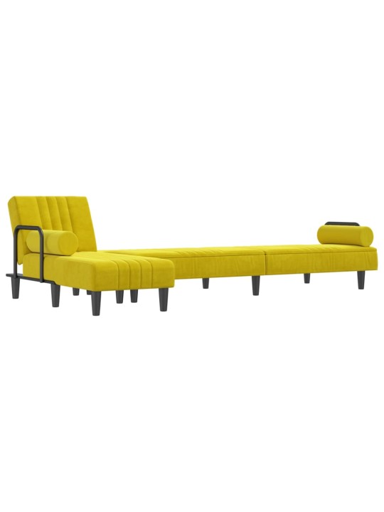 L-KUJULINE DIIVANVOODI, KOLLANE, 260 X 140 X 70 CM, SAMET