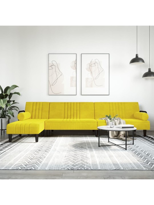 L-KUJULINE DIIVANVOODI, KOLLANE, 260 X 140 X 70 CM, SAMET