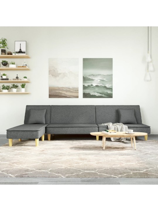 L-KUJULINE DIIVANVOODI, TUMEHALL, 255 X 140 X 70 CM, KANGAS