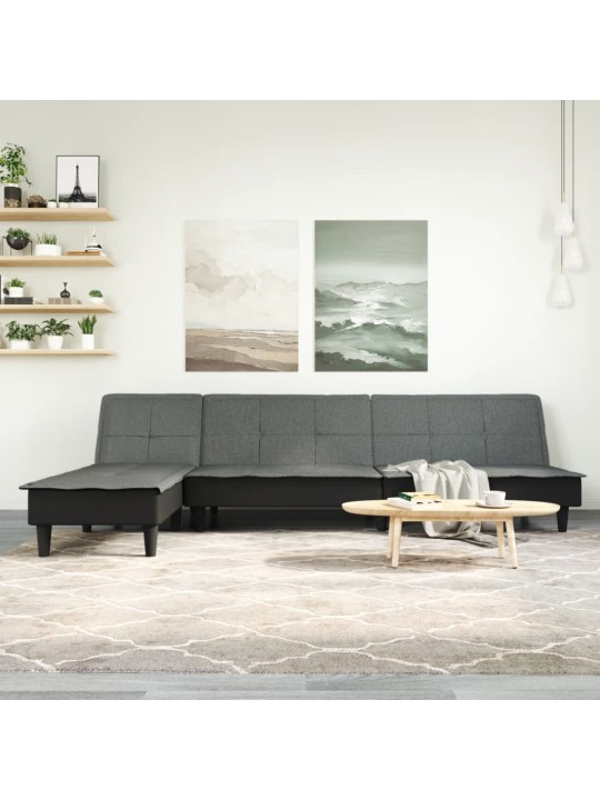 L-KUJULINE DIIVANVOODI, TUMEHALL, 255 X 140 X 70 CM, KANGAS
