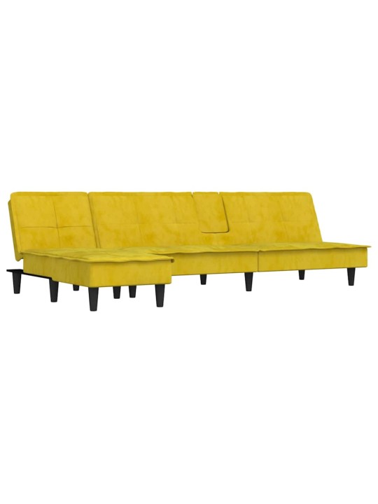 L-KUJULINE DIIVANVOODI, KOLLANE, 255 X 140 X 70 CM, SAMET