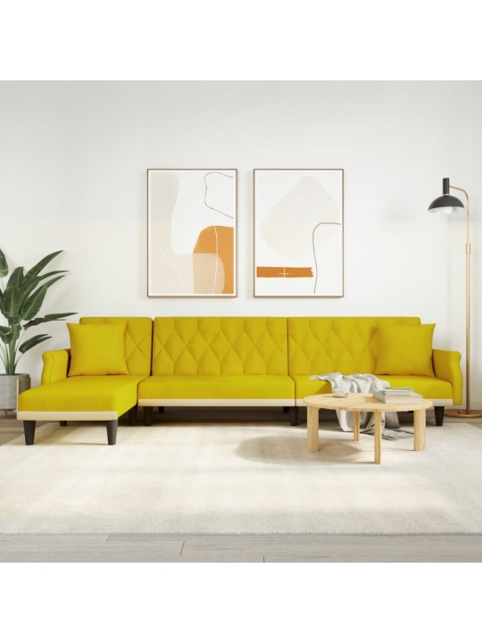 L-KUJULINE DIIVANVOODI, KOLLANE, 271 X 140 X 70 CM, SAMET