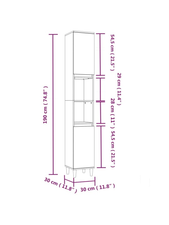 3-osaline vannitoakappide komplekt, betoonhall tehispuit