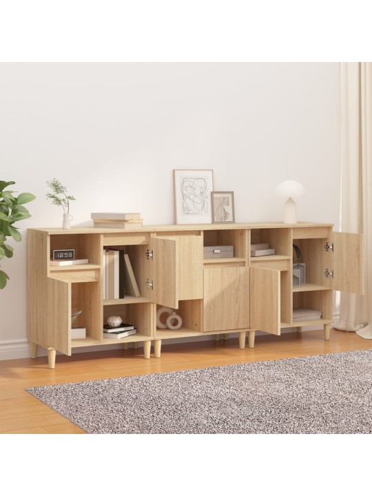 Puhvetkapid 3 tk, sonoma tamm, 60 x 35 x 70 cm, tehispuit