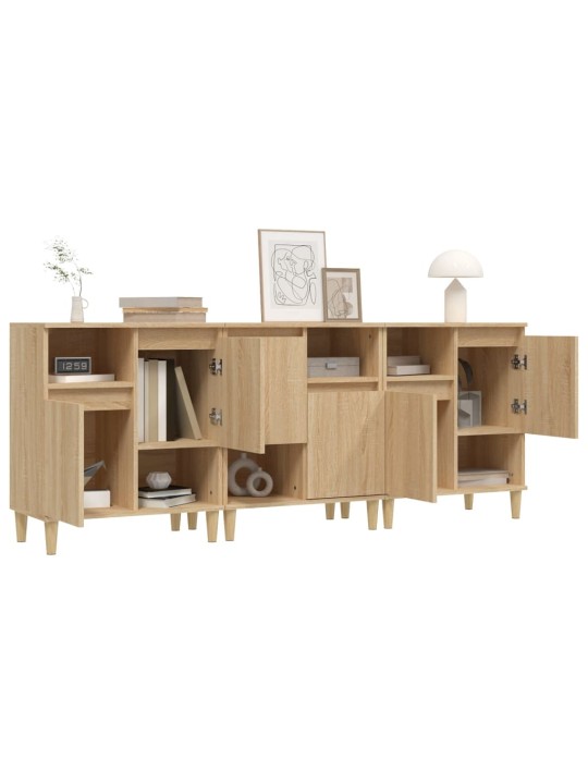 Puhvetkapid 3 tk, sonoma tamm, 60 x 35 x 70 cm, tehispuit