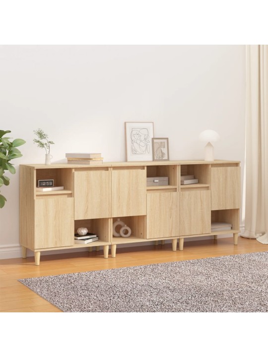 Puhvetkapid 3 tk, sonoma tamm, 60 x 35 x 70 cm, tehispuit
