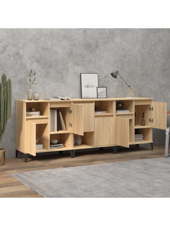Puhvetkapid 3 tk, sonoma tamm, 60 x 35 x 70 cm, tehispuit
