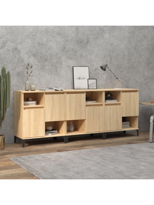 Puhvetkapid 3 tk, sonoma tamm, 60 x 35 x 70 cm, tehispuit