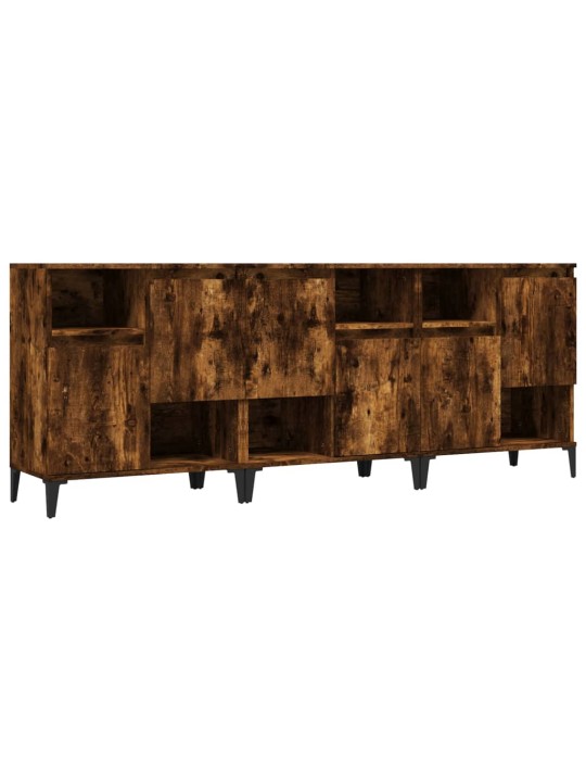 Puhvetkapid 3 tk, suitsutatud tamm, 60 x 35 x 70 cm, tehispuit