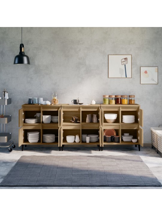 Puhvetkapid 3 tk, sonoma tamm, 60 x 35 x 70 cm, tehispuit