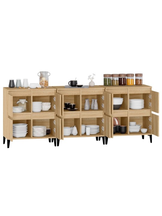 Puhvetkapid 3 tk, sonoma tamm, 60 x 35 x 70 cm, tehispuit