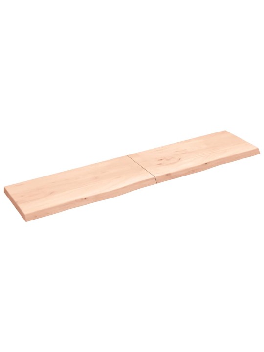 Vannitoa töötasapind, 220x50x(2-6) cm, töötlemata täispuit