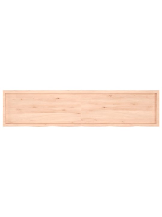 Vannitoa töötasapind, 220x50x(2-6) cm, töötlemata täispuit