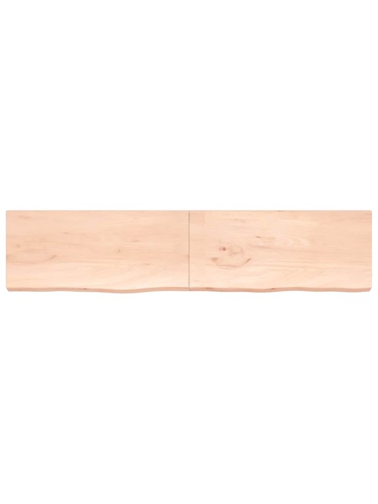 Vannitoa töötasapind, 220x50x(2-6) cm, töötlemata täispuit