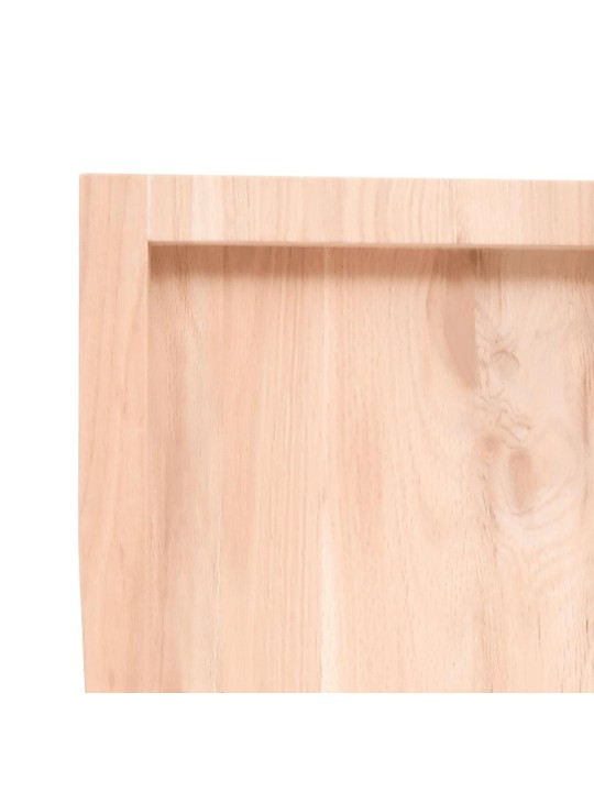 Vannitoa töötasapind, 220x50x(2-6) cm, töötlemata täispuit