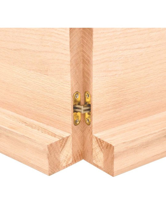 Vannitoa töötasapind, 220x50x(2-6) cm, töötlemata täispuit