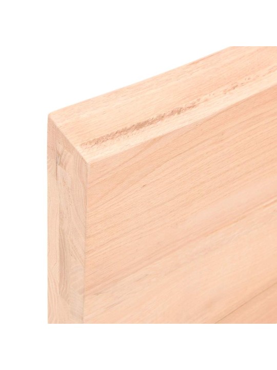 Vannitoa töötasapind, 220x50x(2-6) cm, töötlemata täispuit