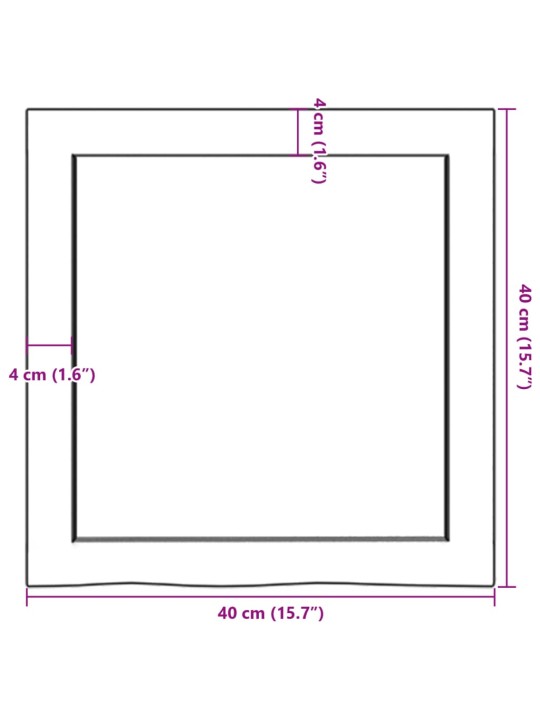 Vannitoa tasapind, tumepruun, 40x40x(2-6)cm töödeldud täispuit