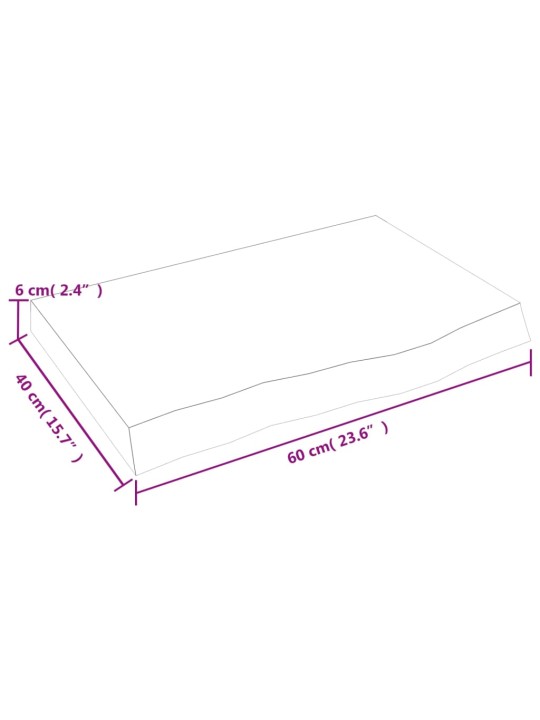 Vannitoa tasapind, tumehall, 60x40x(2-6) cm, töödeldud täispuit