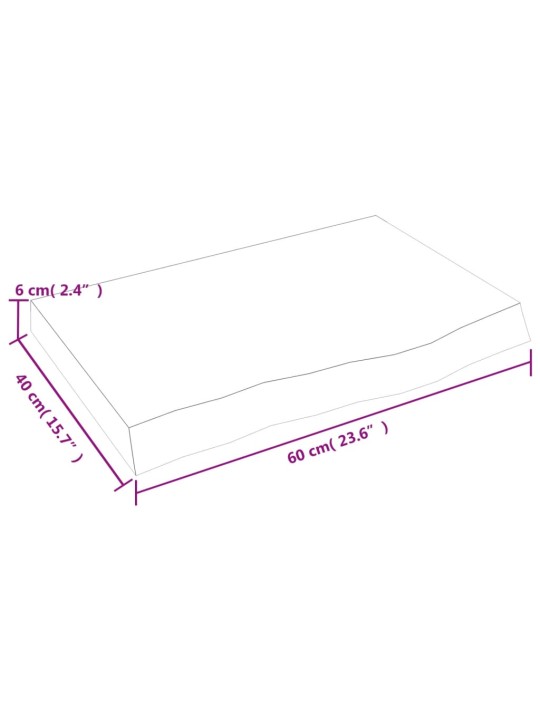 LAUAPLAAT, HELEPRUUN, 60 X 40 X (2-6) CM, TÖÖDELDUD TAMMEPUIT