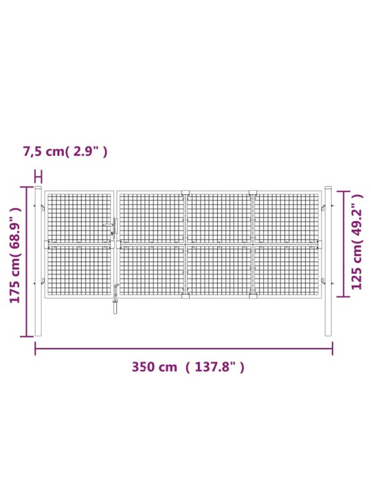 VÕRGUST AIAVÄRAV, HÕBEDANE, 350X175 CM, TSINGITUD TERAS