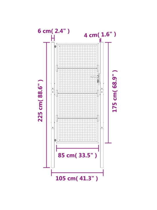 Aiavärav, antratsiithall, 105 x 225 cm, teras