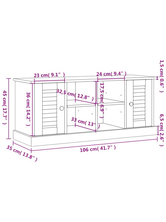 Jalatsipink "vigo", hall, 106 x 35 x 45 cm, männipuit