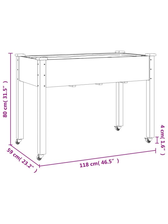 VOODRIGA TAIMELAVA RATASTEGA, PRUUN, 118X59X80 CM, NULUPUIT
