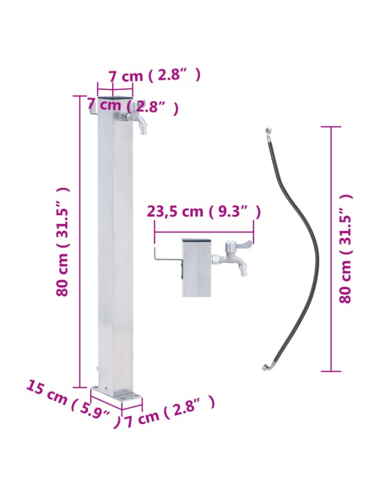 Veekraan aeda, 80 cm, roostevaba teras, kandiline