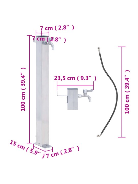 Veekraan aeda, 100 cm, roostevaba teras, kandiline