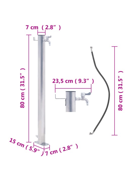 Veekraan aeda, 80 cm, roostevaba teras, ümar